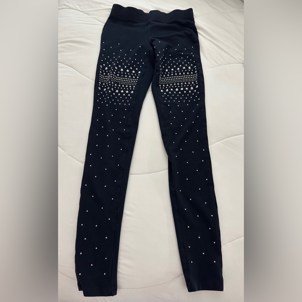 Express | Black Leggings with Silver Studs - Picture 2 of 5